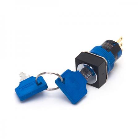 디바이스마트,스위치/부저/전기부품 > 산업용 스위치/제어 기기 > 제어/안전 스위치 > 키 셀렉터 스위치,KACON,16파이 2단 키 스위치 흑색 K16-622 (정사각형 2C),16∅ / 2단 / 정사각형 / 2A2B / 흑색