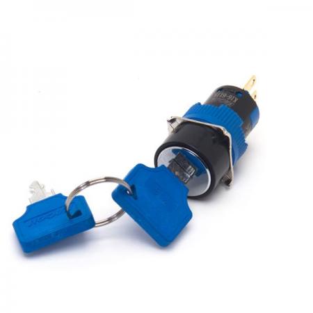 디바이스마트,스위치/부저/전기부품 > 산업용 스위치/제어 기기 > 제어/안전 스위치 > 키 셀렉터 스위치,KACON,16파이 3단 키 스위치 흑색 K16-712 (원형),16∅ / 3단 / 원형 / 2A2B / 흑색