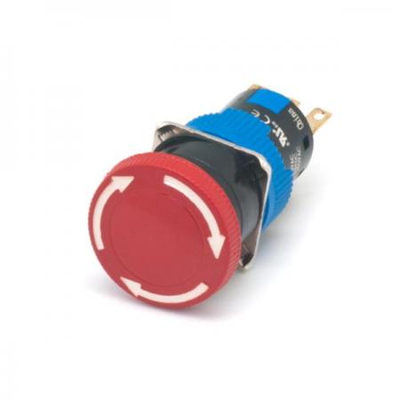 디바이스마트,스위치/부저/전기부품 > 산업용 스위치/제어 기기 > 제어/안전 스위치 > 비상 정지 스위치(22파이 이하),KACON,16파이 비조광 비상리셋 스위치 적색 K16-811 (원형),16∅ / 비조광형 / 1A1B / 원형 / 적색