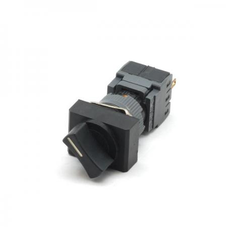 디바이스마트,스위치/부저/전기부품 > 산업용 스위치/제어 기기 > 제어/안전 스위치 > 셀렉터 스위치(22파이 이하),KACON,16파이 비조광 2단 셀렉터 스위치 F16-431 (직사각형),16∅ / 2단 / 직사각형 / 1A1B / 자동복귀, 수동복귀 선택 / 흑색