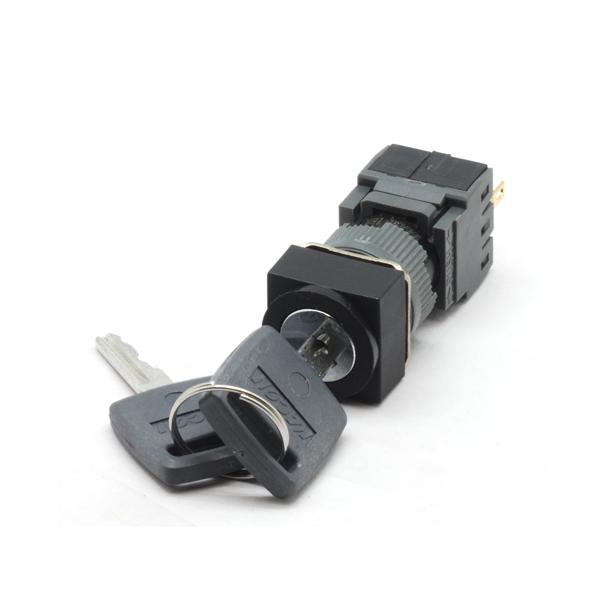 16파이 2단 키 스위치 흑색 F16-621 (정사각형)