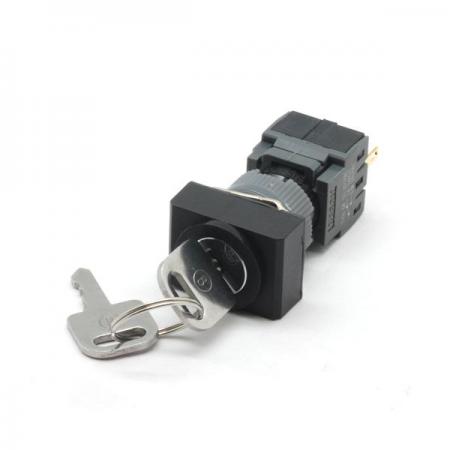 디바이스마트,스위치/부저/전기부품 > 산업용 스위치/제어 기기 > 제어/안전 스위치 > 키 셀렉터 스위치,KACON,16파이 2단 키 스위치 흑색 F16-631 (직사각형),16∅ / 2단 / 직사각형 / 1A1B / 흑색 / 복귀방식 5가지 선택가능