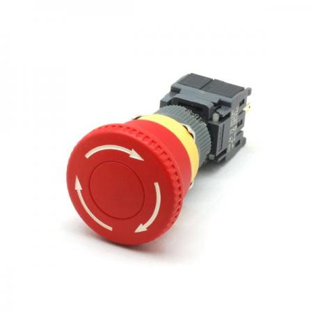 디바이스마트,스위치/부저/전기부품 > 산업용 스위치/제어 기기 > 제어/안전 스위치 > 비상 정지 스위치(22파이 이하),KACON,16파이 비조광 비상리셋 스위치 적색 F16-811 (원형),16∅ / 비조광형 / 1A1B / 적색 / 원형
