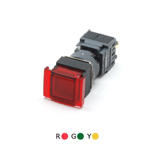 16파이 조광형 버섯누름 복귀 스위치 F16-991 (직사각형)