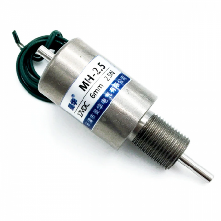 디바이스마트,기계/제어/로봇/모터 > 모터류 > 특수모터 > 솔레노이드,SMG,DC 12V 원형 솔레노이드 액추에이터 MH-2.5 [SZH-TSM006],원형 솔레노이드 액추에이터 / 무게 : 250g / 힘 : 2.5N  / 전압 : 12VDC / 스트로크 : 6mm