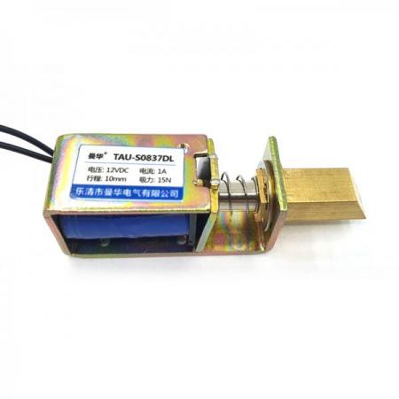 디바이스마트,기계/제어/로봇/모터 > 모터류 > 특수모터 > 솔레노이드,SMG,DC 12V 솔레노이드 액추에이터 TAU-S0837DL [SZH-TSM007],DC 12V 솔레노이드 액추에이터 / TAU 0837DL-B / 작동 전압 범위 : 9V-15V / 작동전류 : 1.2A / 정격전력 : 14W / 스트로크 : 10mm