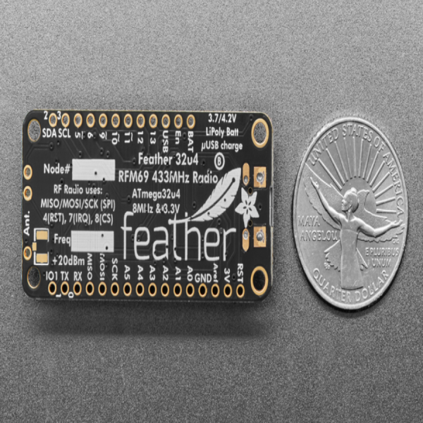 디바이스마트,오픈소스/코딩교육 > 아두이노 > 아두이노 통신모듈,Adafruit,Adafruit Feather 32u4 with RFM69HCW Packet Radio-433MHz-RadioFruit [ada-3077],RFM69HCW 패킷 라디오가 포함된 아두이노 호환 개발 보드 / 433MHz 라디오 모듈