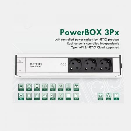 디바이스마트,컴퓨터/모바일/가전 > 가구/사무용품/공구 > 멀티탭/전기용품 > 멀티탭,모리아하이테크,NETIO PowerBOX 3PF (3구 Schuko) LAN 제어·IP WatchDog, 산업용 전원스트립,제어 출력 수 : 3 / 모바일 웹을 통한 원격제어 시스템 / 개별 콘센트의 시간 제한 전환 / 고장률은 줄이고 수명은 높인 제로전압 스위칭방식