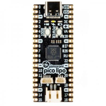 디바이스마트,오픈소스/코딩교육 > 파이썬/IoT 개발 보드 > RP2040/RP2350,Pimoroni,Pimoroni Pico LiPo [PIM560],RP2040 기반의 16MB QSPI (XiP) 플래시가 탑재되어 있는 MCU 보드 / 입력 전압 범위 3V-5.5V