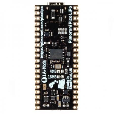 디바이스마트,오픈소스/코딩교육 > 파이썬/IoT 개발 보드 > RP2040/RP2350,Pimoroni,Pimoroni Pico LiPo [PIM560],RP2040 기반의 16MB QSPI (XiP) 플래시가 탑재되어 있는 MCU 보드 / 입력 전압 범위 3V-5.5V
