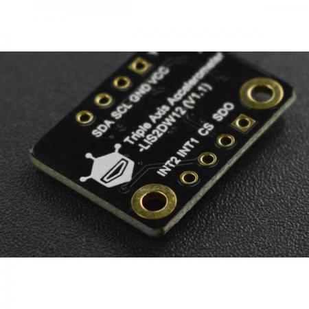 디바이스마트,MCU보드/전자키트 > 센서모듈 > 가속도/자이로/지자기센서 > 가속도센서,DFROBOT,Fermion: LIS2DW12 Triple Axis Accelerometer Sensor (Breakout) (±16g) [SEN0405],16비트 데이터 출력을 가지는 저전력 고성능 3축 가속도계 센서 / 작동 전압 : 3.3V / ±2g, ±4g, ±8g, ±16g 풀 스케일