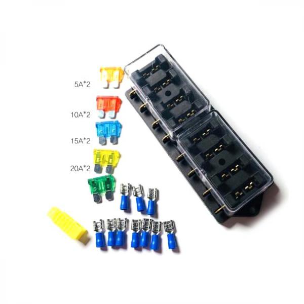 디바이스마트,커넥터/PCB > 핀헤더/IC 소켓 > 퓨즈홀더/퓨즈클립,SMG,차량용 퓨즈박스 8구 키트(1열) [SZH-JA022],퓨즈박스(퓨즈 포함)  / 8구 / 1열 / 단자 노출형 /  차량, 조명용으로 사용 / 투명커버O