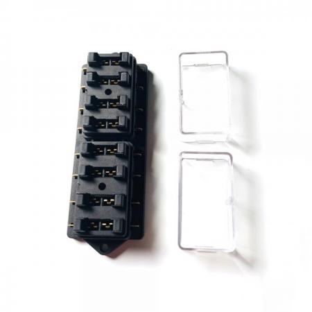 디바이스마트,커넥터/PCB > 핀헤더/IC 소켓 > 퓨즈홀더/퓨즈클립,SMG,차량용 퓨즈박스 8구 키트(1열) [SZH-JA022],퓨즈박스(퓨즈 포함)  / 8구 / 1열 / 단자 노출형 /  차량, 조명용으로 사용 / 투명커버O