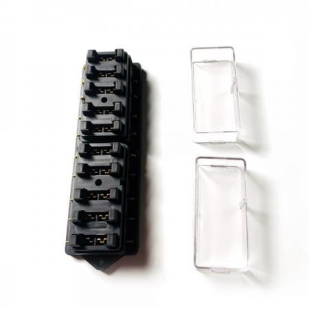 디바이스마트,커넥터/PCB > 핀헤더/IC 소켓 > 퓨즈홀더/퓨즈클립,SMG,차량용 퓨즈박스 10구 키트(1열) [SZH-JA023],퓨즈박스(퓨즈 포함)  / 10구 / 1열 / 단자 노출형 /  차량, 조명용으로 사용 / 투명커버O