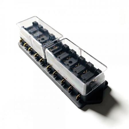 디바이스마트,커넥터/PCB > 핀헤더/IC 소켓 > 퓨즈홀더/퓨즈클립,SMG,차량용 퓨즈박스 10구 키트(1열) [SZH-JA023],퓨즈박스(퓨즈 포함)  / 10구 / 1열 / 단자 노출형 /  차량, 조명용으로 사용 / 투명커버O