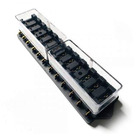 디바이스마트,커넥터/PCB > 핀헤더/IC 소켓 > 퓨즈홀더/퓨즈클립,SMG,차량용 퓨즈박스 12구 키트(1열) [SZH-JA024],퓨즈박스(퓨즈 포함)  / 12구 / 1열 / 단자 노출형 /  차량, 조명용으로 사용 / 투명커버O