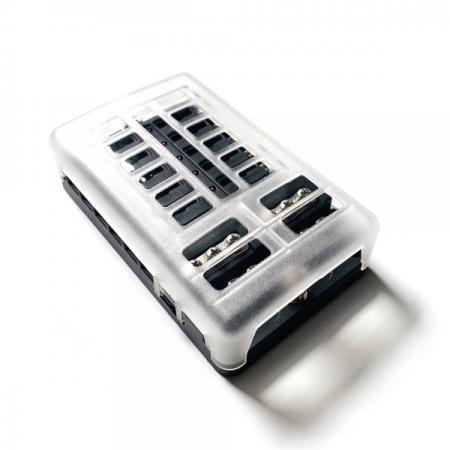 디바이스마트,커넥터/PCB > 핀헤더/IC 소켓 > 퓨즈홀더/퓨즈클립,SMG,LED 표시 퓨즈박스 12구 박스단품(2열) [SZH-JA026],퓨즈박스(퓨즈 미포함★)  / 12구 / 2열 /  차량, 선박용으로 사용 / 투명 전면 보호커버 있음 / LED 상태 표시가능