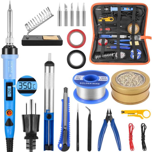 80W digital LCD Display soldering iron kit with on/off switch