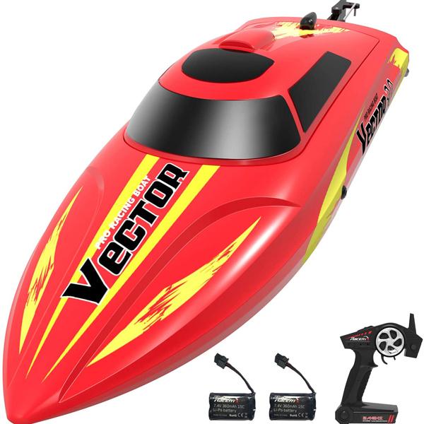 VOLANTEXRC Remote Controlled Boat Vector30 for Pools and Lakes - [Red]