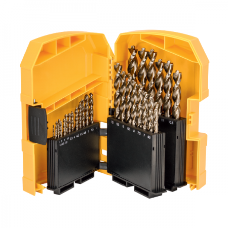 디바이스마트,수공구/전자공구/전동공구 > 초경/절삭공구 > 드릴류 > 드릴비트세트,디월트,코발트 철공용 비트 29pc DT4957,디월트 / 코발트가 8% 함유 / 뾰족한 팁을 유지하며 내구성이 우수함 / 구성품 :  1, 1.5, 2, 2.5, 3, 3.2, 3.3, 3.5, 4, 4.2, 4.5, 4.8, 5, 5.5, 6, 6.5, 7, 7.5, 8, 8.5, 9, 9.5, 10, 10.5, 11, 11.5, 12, 12.5, 13 mm​