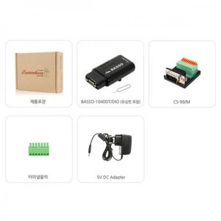 디바이스마트,MCU보드/전자키트 > 통신/네트워크 > 기타 네트워크/통신,시스템베이스,BASSO-1040DT/DIO,Digital I/O 4포트 to Serial(RS232/RS422/RS485), Modbus Serial 지원