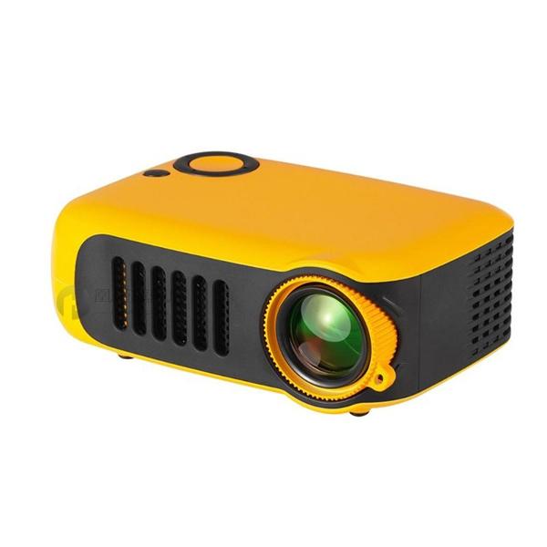 A2000 1080P HD 미니 휴대용 스마트 빔프로젝터 - 노란색