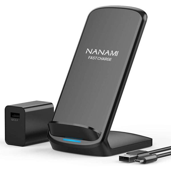 NANAMI Fast Wireless Charger [with QC3.0 Adapter] (Classic Black)