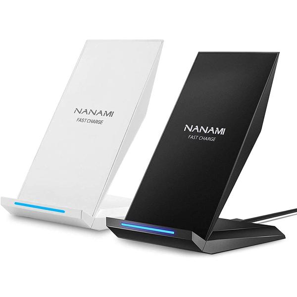 [2 Pack] NANAMI Qi Certified Wireless Charging Stand(Black/White)