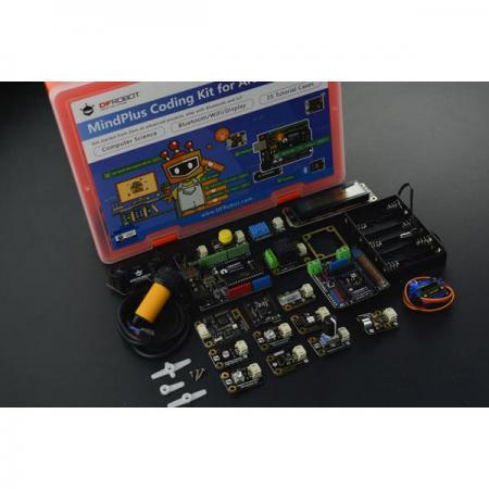 디바이스마트,오픈소스/코딩교육 > 아두이노 > 아두이노 교육용키트,DFROBOT,MindPlus Coding Kit for Arduino [KIT0152-EN],모든연령이 학습 가능한 MindPlus 코딩 키트 / Arduino Uno R3 메인보드 포함