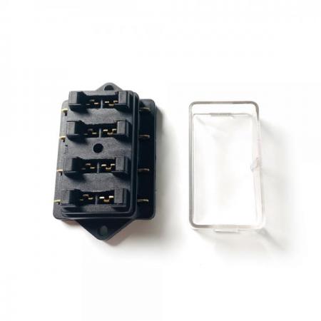 디바이스마트,커넥터/PCB > 핀헤더/IC 소켓 > 퓨즈홀더/퓨즈클립,SMG,차량용 퓨즈박스 4구 키트(1열)  [SZH-JA020],퓨즈박스(퓨즈 포함)  / 4구 / 1열 /  단자 노출형 /  차량, 조명용으로 사용 / 투명커버O