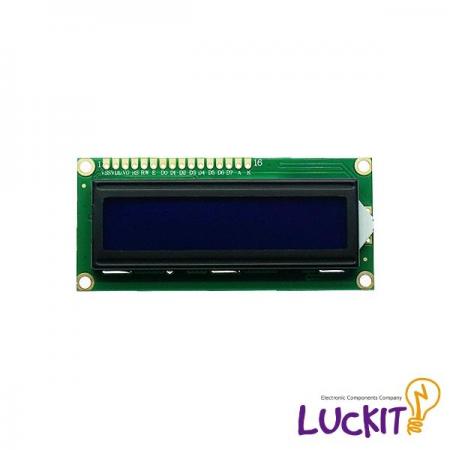 디바이스마트,MCU보드/전자키트 > 디스플레이 > LCD/OLED,럭킷,5V 1602 LCD 모듈 +PIN (흰색/파랑),16X2 LCD로 글자 및 이모티콘 출력이 가능한 캐릭터 LCD / 파란색(BLUE) 바탕에 흰색(WHITE) 글씨 / 총 16개의 핀으로 핀헤더가 납땜 되어있는 제품