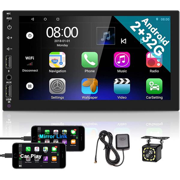 Hikity Android Double Din Car Stereo with Apple Carplay Android Auto