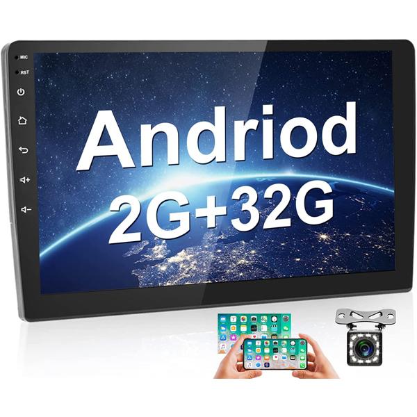 Hikity Double Din Android Car Stereo 10.1 Inch Touch Screen(2G+32G)
