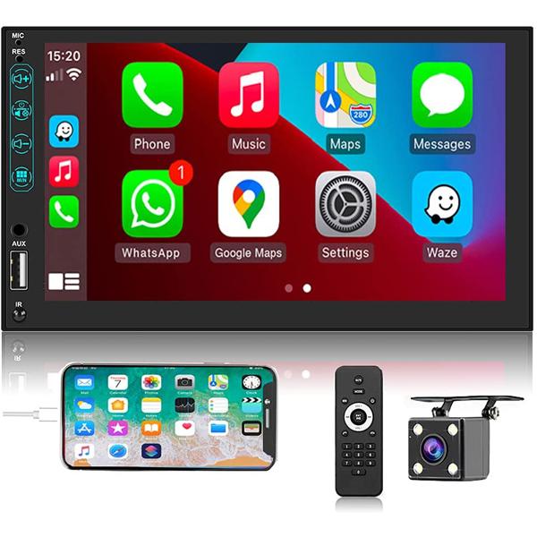Hikity Double Din Car Stereo Carplay Android Auto