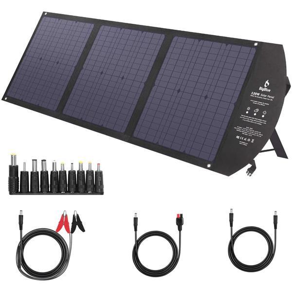 BigBlue [MPPT Technology] 120W Foldable Camping Solar Charger