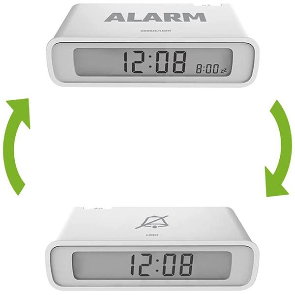 BALDR Digital Alarm Clock for Bedroom Flip On/Off Reversible(White) / 디바이스마트