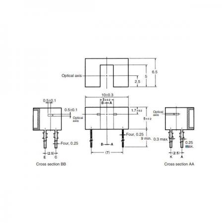 디바이스마트,센서 > 광센서 > 산업용 광센서 > 포토센서,OMRON,투과형 포토센서 [EE-SX1046],오므론 / 마이크로포토 센서 / 감지방법: 투과형 / 단자타입 / PCB 실장형 / 0.5mm너비 조리개의 고해상도