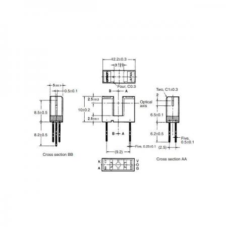 디바이스마트,센서 > 광센서 > 산업용 광센서 > 포토센서,OMRON,투과형 포토센서 [EE-SX398],오므론 / 마이크로포토 센서 / 포토 IC(Dark-ON) / 감지방법: 투과형 / 전원전압: 16V / 고해상도
