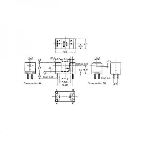 디바이스마트,센서 > 광센서 > 산업용 광센서 > 포토센서,OMRON,투과형 포토센서 [EE-SX1035],오므론 / 마이크로포토 센서 / 광 트랜지스터 / 감지방법: 투과형 / 소형 / PCB 실장형 / 5.2mm 너비 슬롯