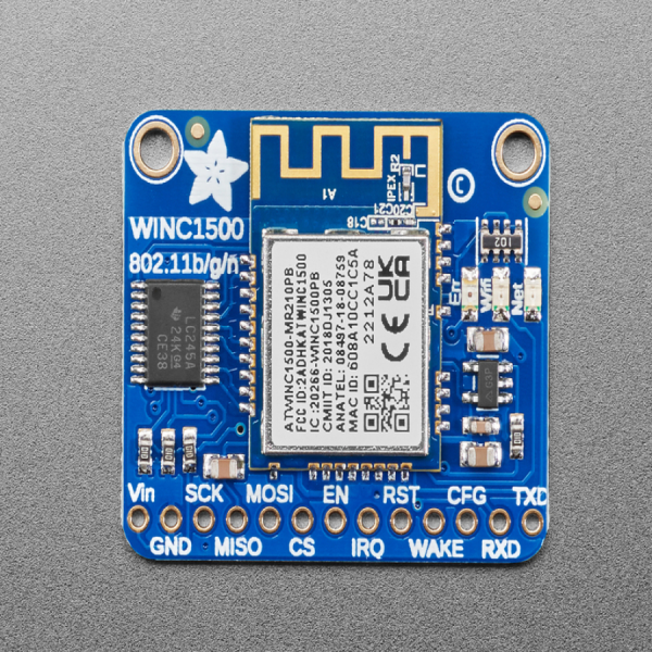 디바이스마트,오픈소스/코딩교육 > 아두이노 > 아두이노 통신모듈,Adafruit,Adafruit ATWINC1500 WiFi Breakout [ada-2999],아두이노 M0 및 M4 호환 가능한 WiFi 브레이크 아웃 / WEP, WPA 및 WPA2 암호화 지원