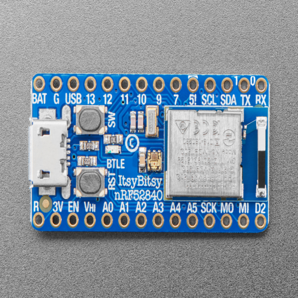 디바이스마트,오픈소스/코딩교육 > 파이썬/IoT 개발 보드 > nRF52840/nRF54L15,Adafruit,Adafruit ItsyBitsy nRF52840 Express - Bluetooth LE [ada-4481],아두이노 호환 마이크로컨트롤러 보드 / 블루투스 LE 프로세서 탑재