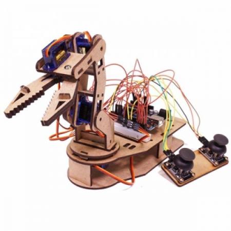 디바이스마트,오픈소스/코딩교육 > 아두이노 > 아두이노 교육용키트,이엘사이언스,아두이노 집게 로봇팔,아두이노 코딩으로 제어할 수 있는 4관절 로봇팔 키트 입니다.