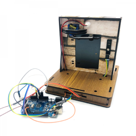 디바이스마트,오픈소스/코딩교육 > 아두이노 > 아두이노 교육용키트,이엘사이언스,아두이노 자동문,아두이노 코딩으로 자동문, LED, DC모터를 제어하는 스마트하우스 키트입니다.