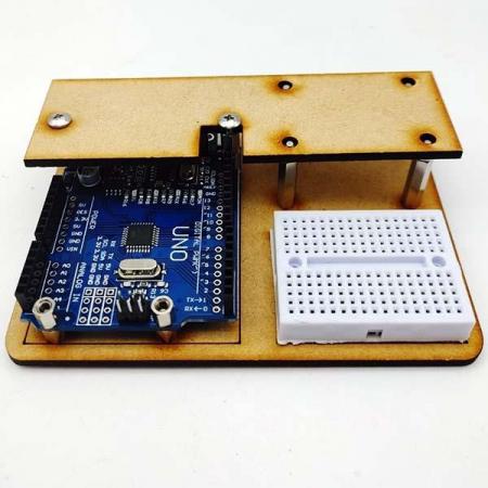 디바이스마트,오픈소스/코딩교육 > 아두이노 > 아두이노 교육용키트,이엘사이언스,아두이노 우노 거치대(A형),아두이노와 브레드보드를 함께 고정할 수 있는 지붕이 있는 거치대