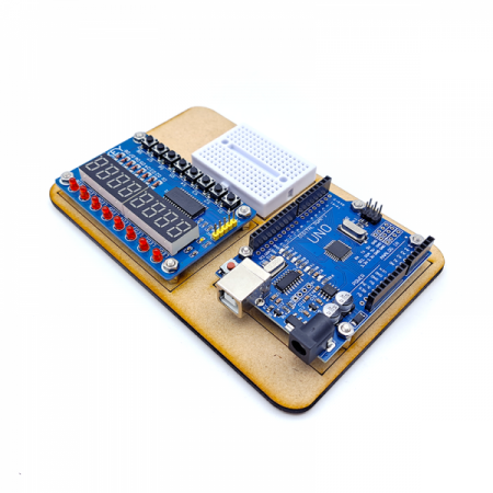 디바이스마트,오픈소스/코딩교육 > 아두이노 > 아두이노 교육용키트,이엘사이언스,아두이노 우노 거치대(B형),아두이노와 브레드보드, LED&KEY 모듈을 한 곳에 고정할 수 있는 거치대