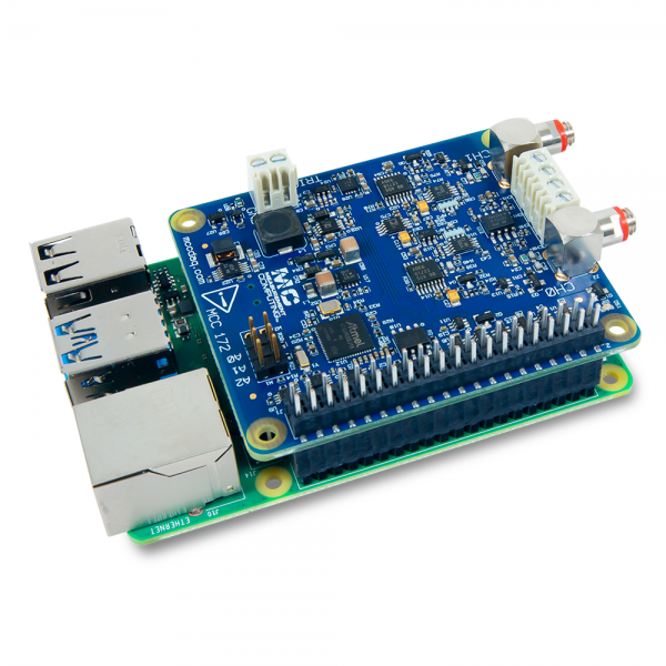MCC 172 : IEPE Measurement DAQ HAT for Raspberry Pi® with two coaxial cables