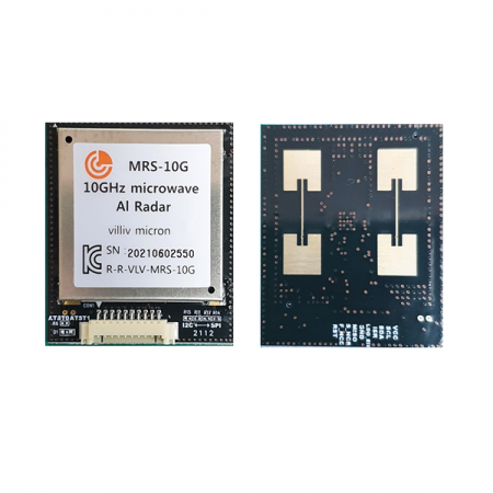 디바이스마트,MCU보드/전자키트 > 센서모듈 > 라이다/거리/초음파/라인 > 레이다(RADAR)센서,빌리브마이크론 주식회사,모션 감지 레이다 센서 MRS-10G,10MHz에서 동작하는 도플러 방식의 레이더 센서 모듈 / 10GHz microwave radar RF & 시그널 프로세서 / 감지 거리: 최대 10m(RCS 1m2의 성인 기준), 감지 객체의 감지 거리 출력