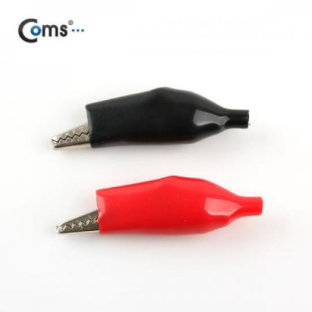 디바이스마트,스위치/부저/전기부품 > 지원부품 > 집게클립,Coms,악어 클립(흑색+적색) 1세트 Black/Red, 44mm 대 [NA424],악어 클립(흑색+적색) 1세트