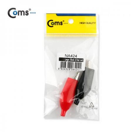 디바이스마트,스위치/부저/전기부품 > 지원부품 > 집게클립,Coms,악어 클립(흑색+적색) 1세트 Black/Red, 44mm 대 [NA424],악어 클립(흑색+적색) 1세트