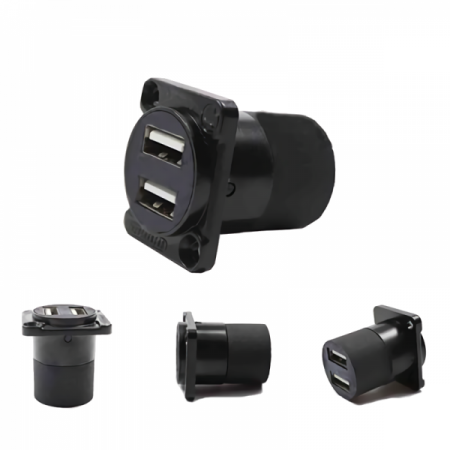 디바이스마트,커넥터/PCB > 플러그/잭 > 매입형 소켓 > 키스톤잭/패널마운트,FRATT,듀얼 USB 2.0 A타입 패널마운트 소켓 [THS-PMSU22],86패널 마운트 소켓 / 인터페이스 : USB 2.0 A 타입 FEMALE